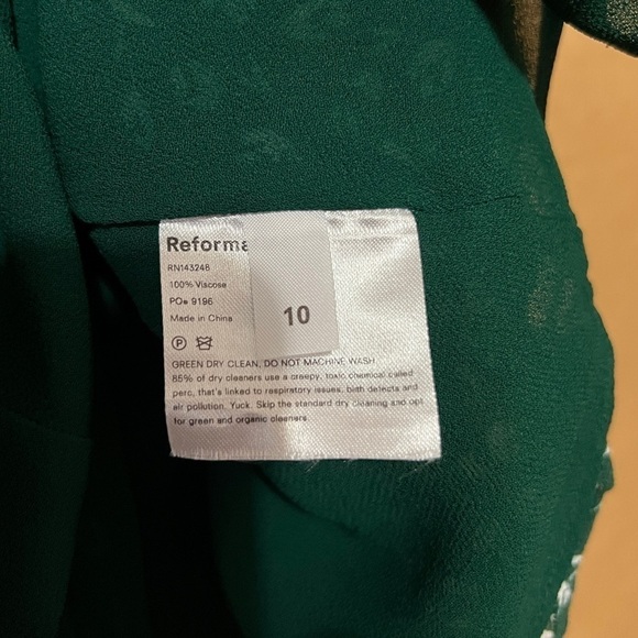 Reformation Christine Dress Susanna Green Floral Tie Shoulder Mini Dress Size 10 - Picture 3 of 13